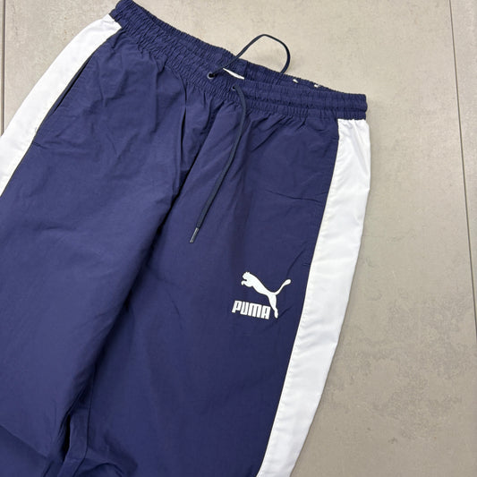 Vintage Puma Navy Baggy Tracksuit Sweatpants Track Pants Bottoms - S
