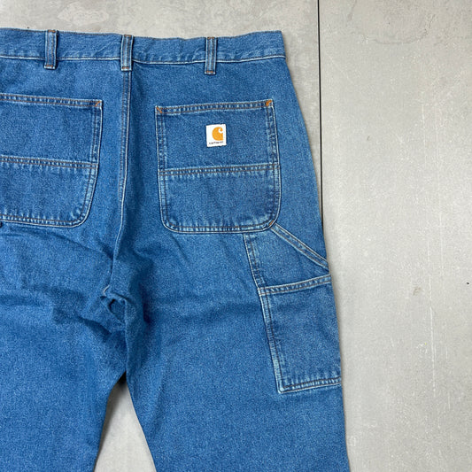 New Carhartt Double Knee Carpenter Blue Baggy Jeans - 34