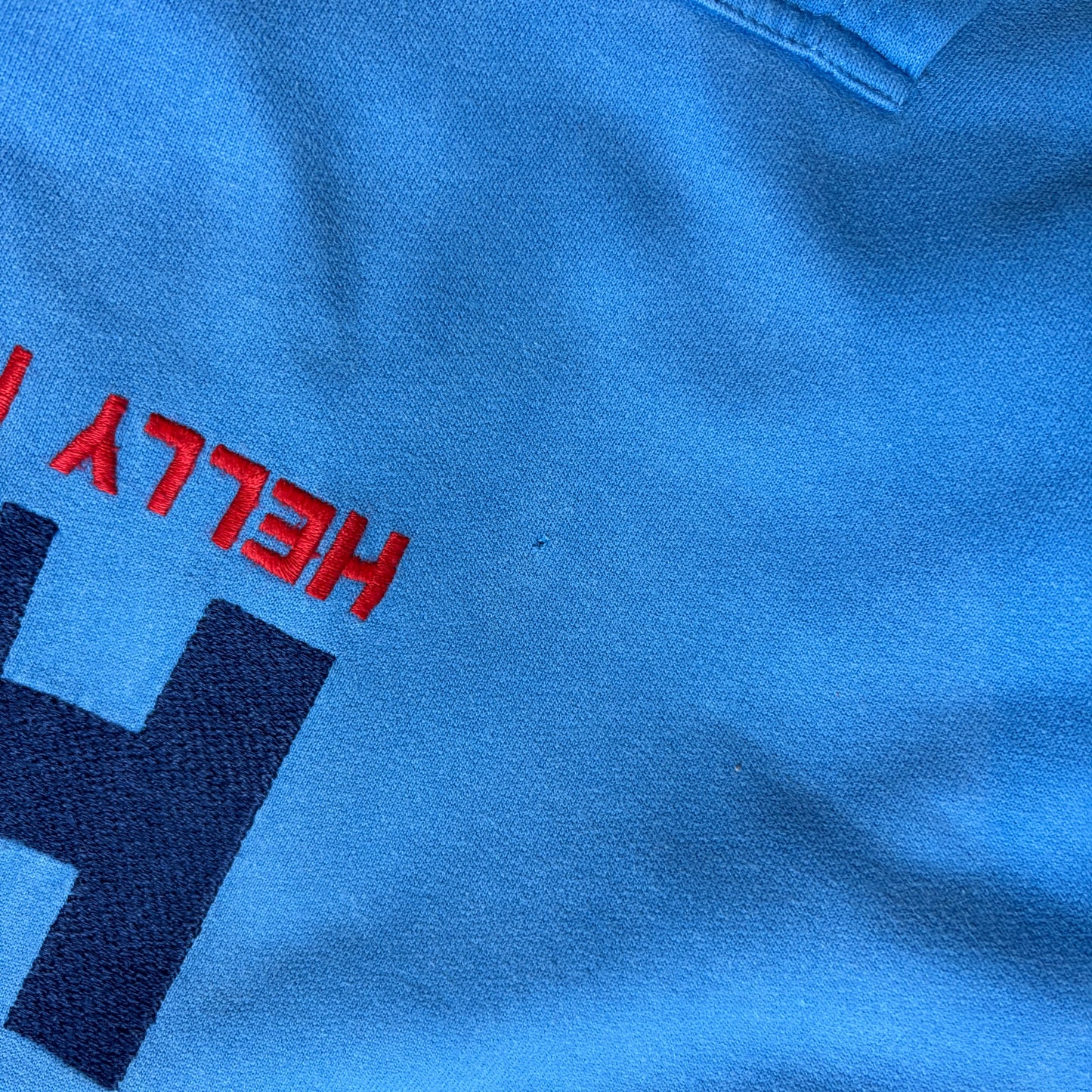 Vintage Helly Hansen Blue Hoodie Embroidered Sweatshirt - S