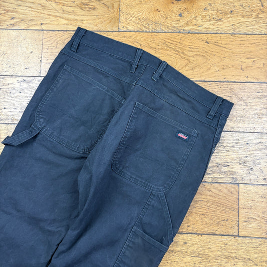 Vintage Dickies Black Workwear Carpenter Baggy Trousers - 34