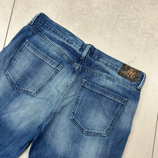 Vintage Blue Hip Hop Baggy Shorts Jorts - 36