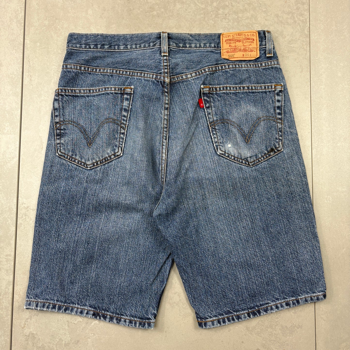 Vintage Levis 505 Blue Baggy Denim Shorts - 34