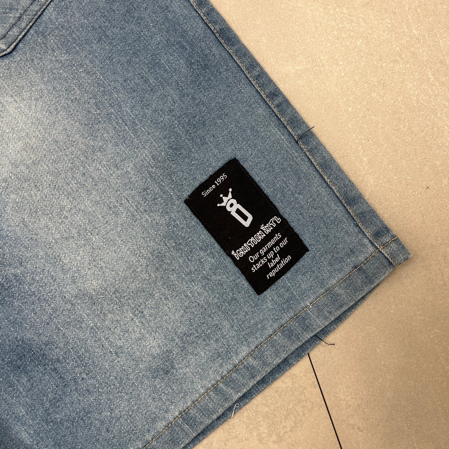 Vintage Ignition Embroidered Hip Hop Baggy Blue Shorts Jorts - 34