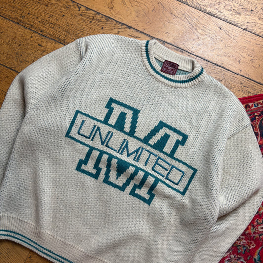 Vintage Unlimited Cream Chunky Knit Jumper - 38