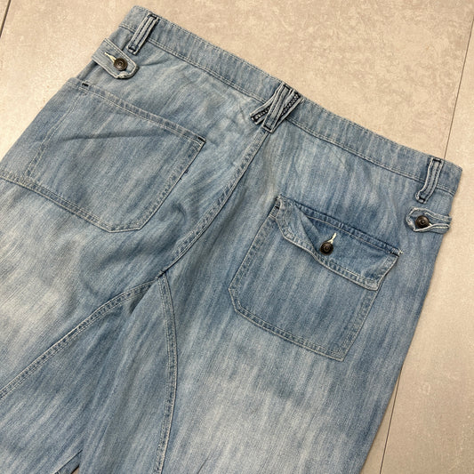 Vintage Hip Hop Baggy Shorts Blue Jorts - 38