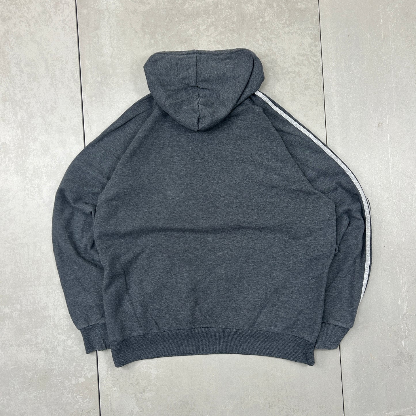 Vintage 00s Adidas Embroidered Grey Hoodie Sweatshirt - L