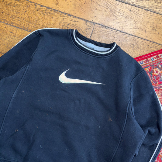 Vintage Nike Y2K Black Swoosh Embroidered Sweatshirt - M