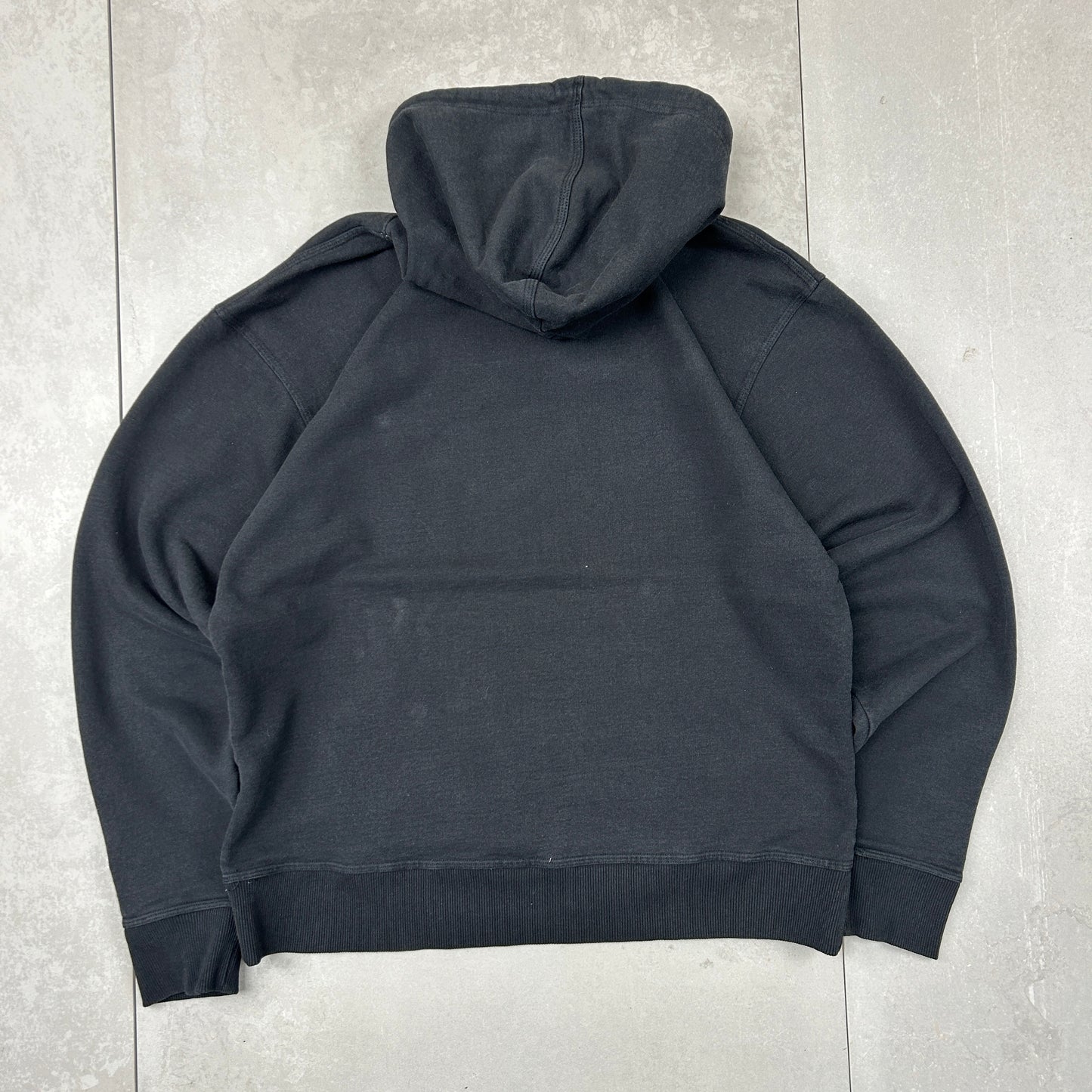 Vintage Champion Embroidered Boxy Black Hoodie Sweatshirt - L