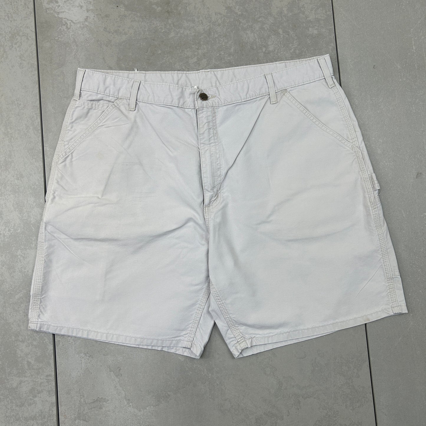 Vintage Carhartt Workwear Baggy Cream Carpenter Shorts - 40