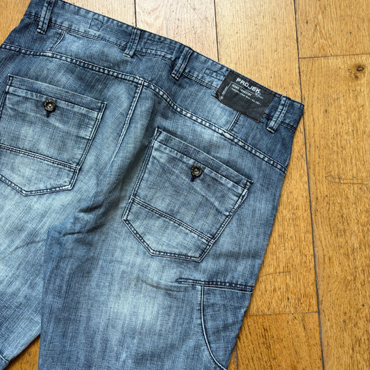 Vintage Hip Hop Blue Baggy Shorts Jorts - 36