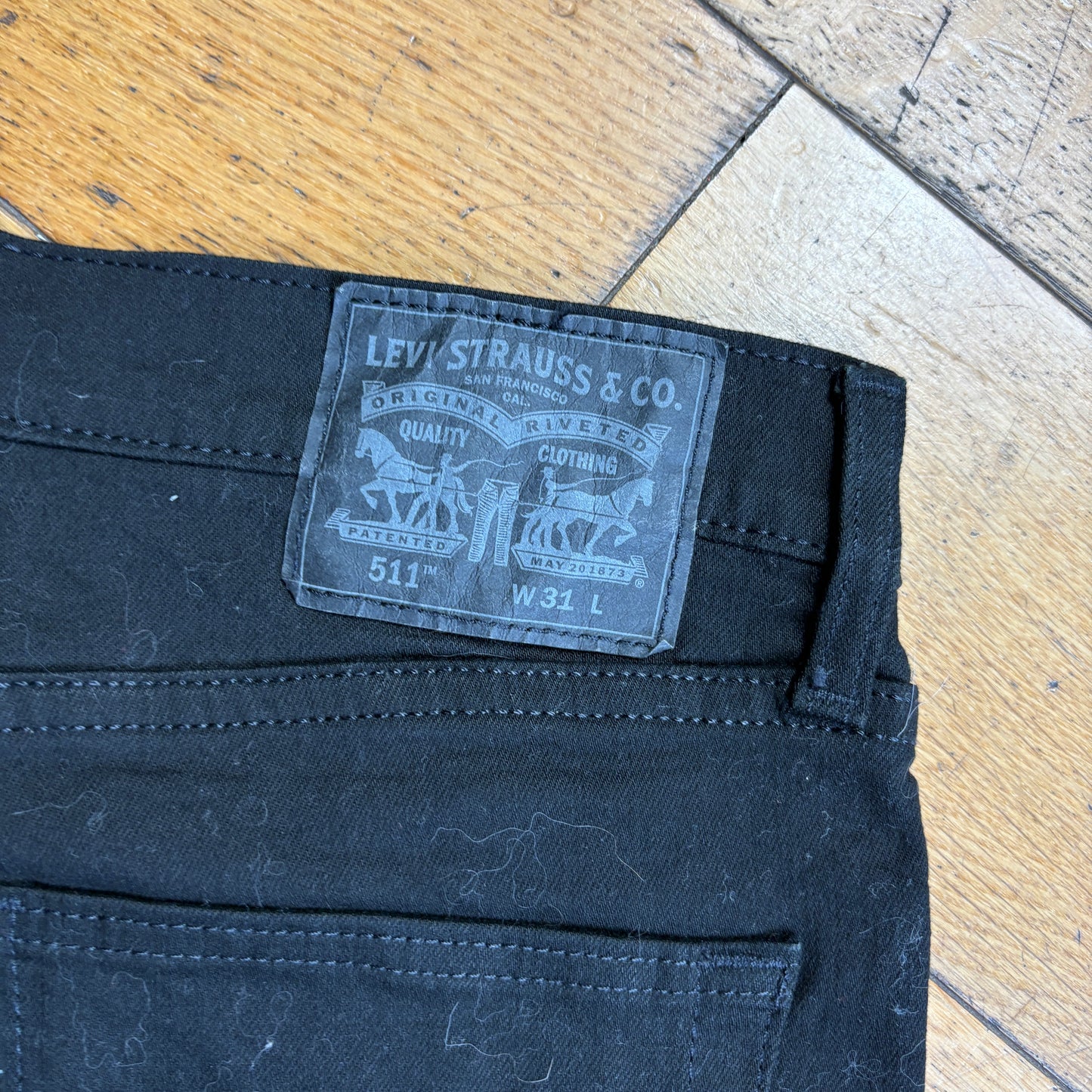 Vintage Levis 511 Slim Black Denim Shorts - 31