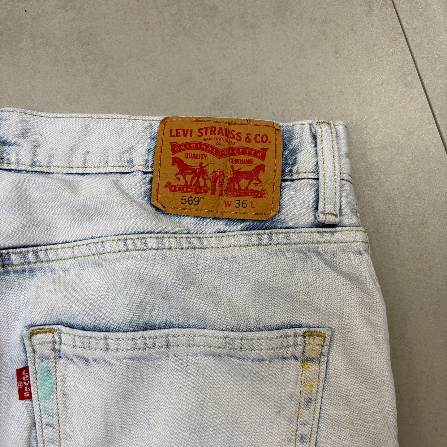 Vintage Levis 569 Blue Baggy Denim Shorts - 36