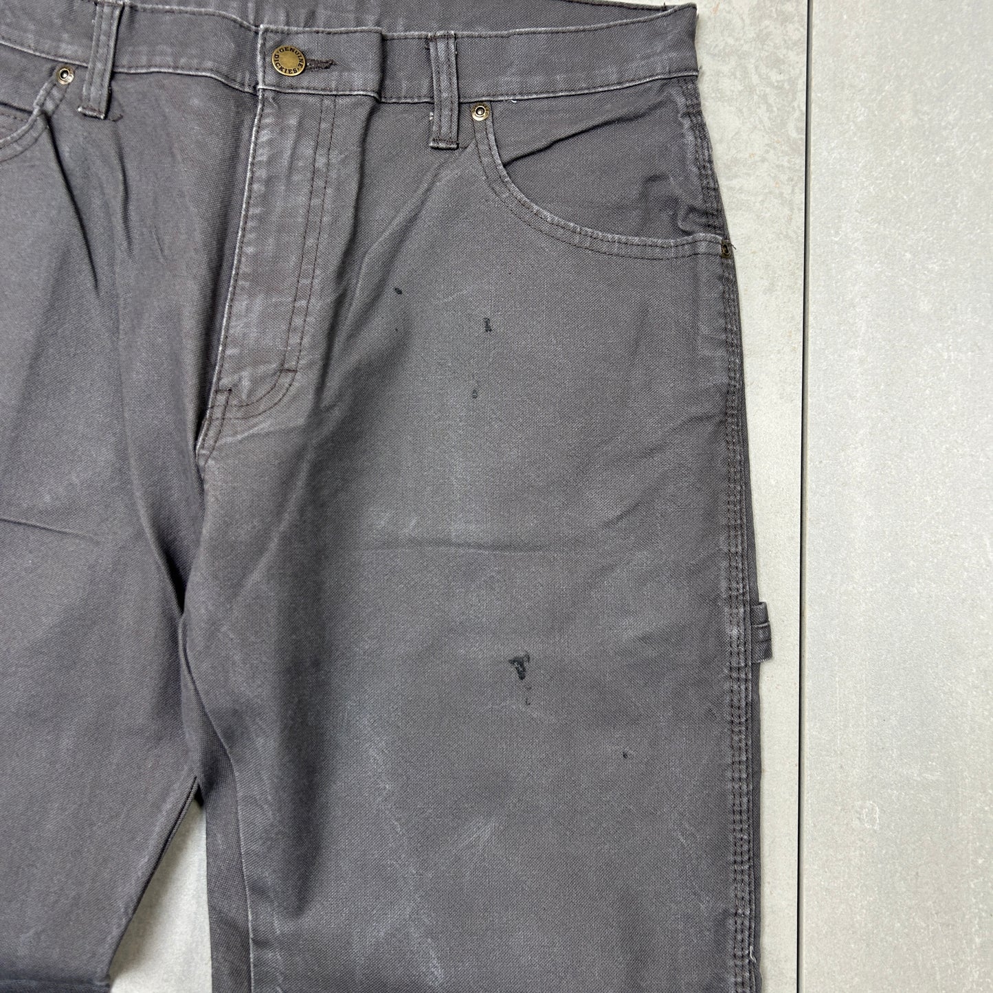 Vintage Dickies Workwear Carpenter Baggy Grey Trousers - 33