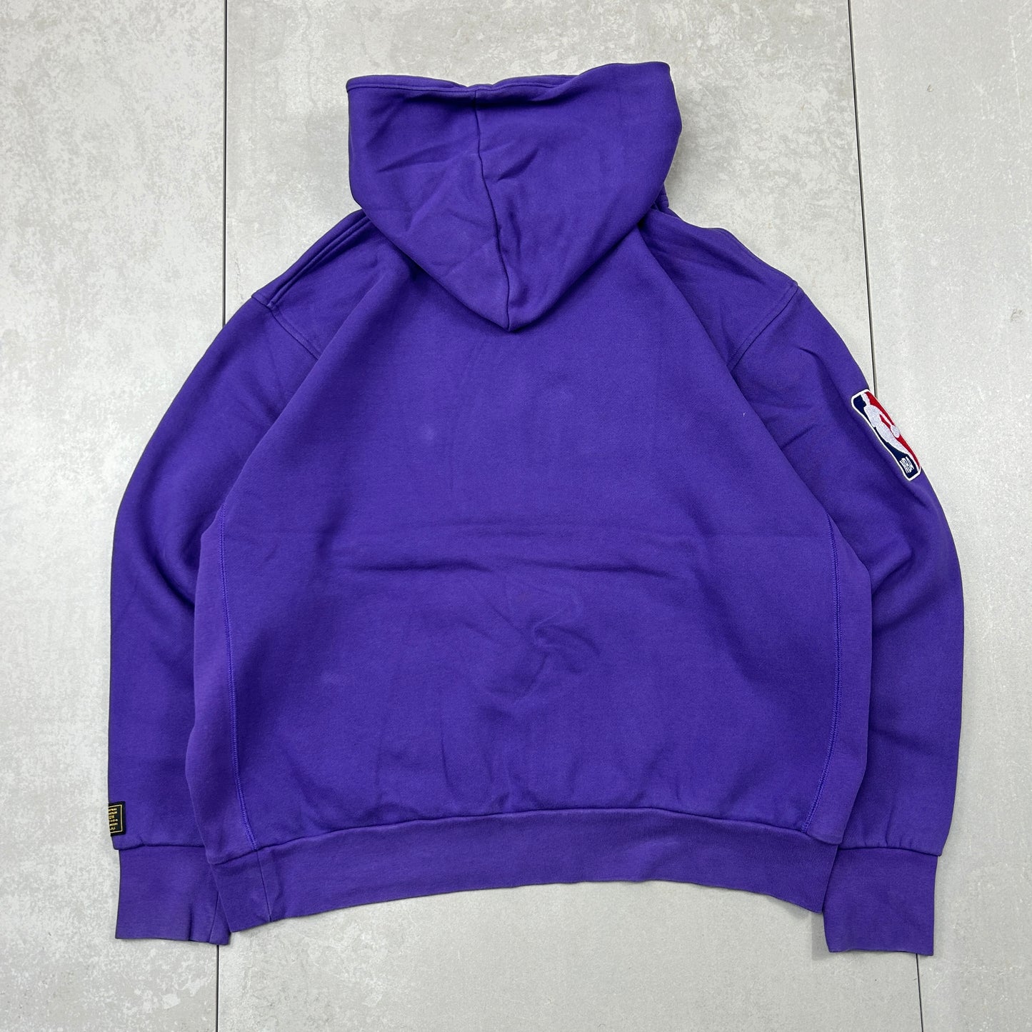 Vintage Nike NBA Lakers Purple Centre Swoosh Embroidered Hoodie Sweatshirt - L
