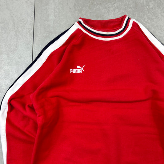 Vintage Puma Red Embroidered Sweatshirt - L