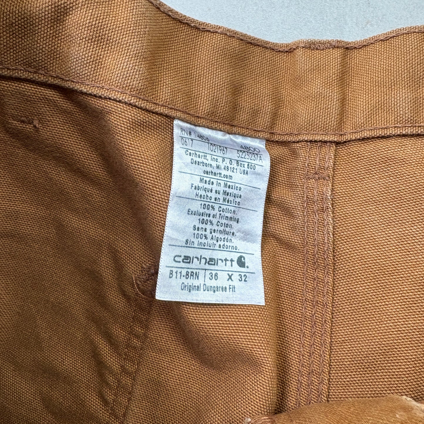 Vintage Carhartt Brown Workwear Carpenter Baggy Trousers - 36