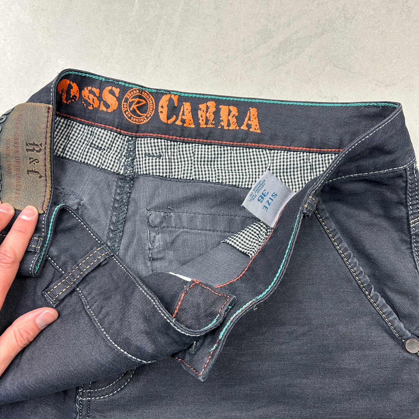 Vintage Hip Hop Carpenter Contrast Stitch Navy Jeans - 36