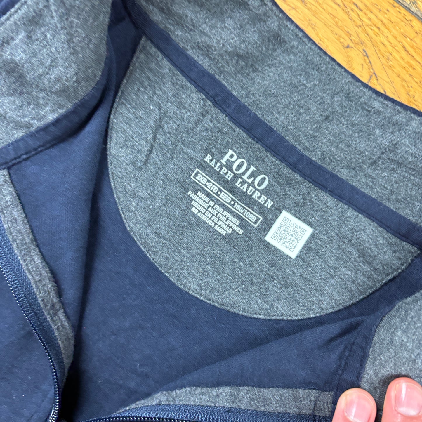 Vintage Ralph Lauren Navy Quarter Zip Embroidered Sweatshirt - XXXL