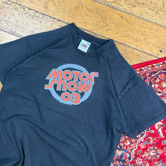 Vintage Faded Black Graphic T-Shirt - M