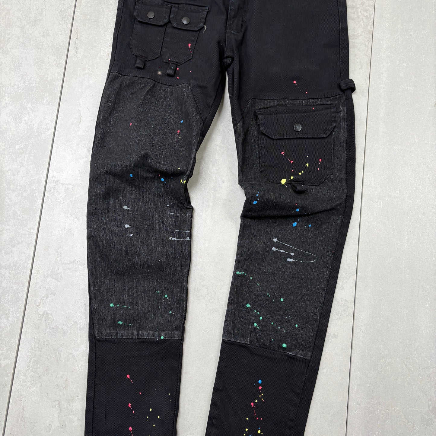 Vintage Black Hip Hop Skinny Carpenter Jeans - 34