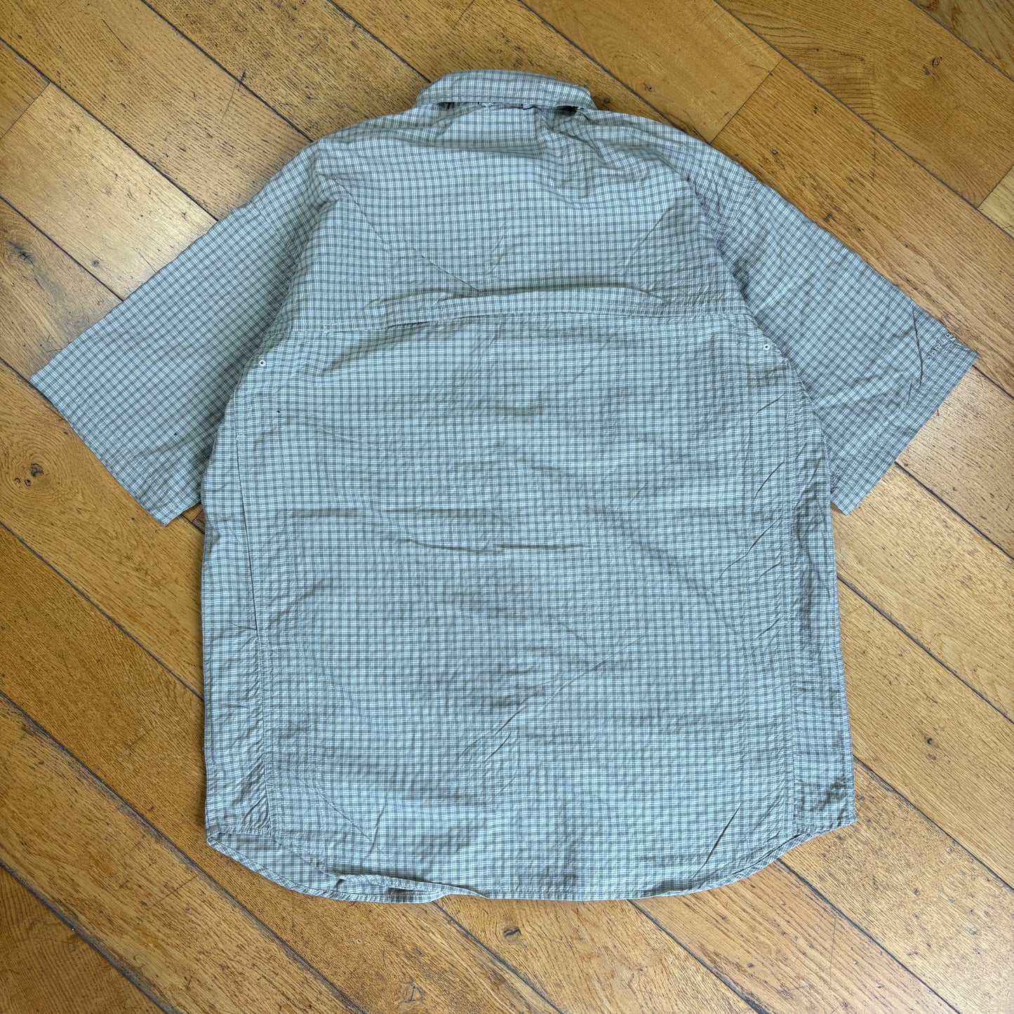 Vintage Columbia Green Check Short Sleeve Shirt - XL