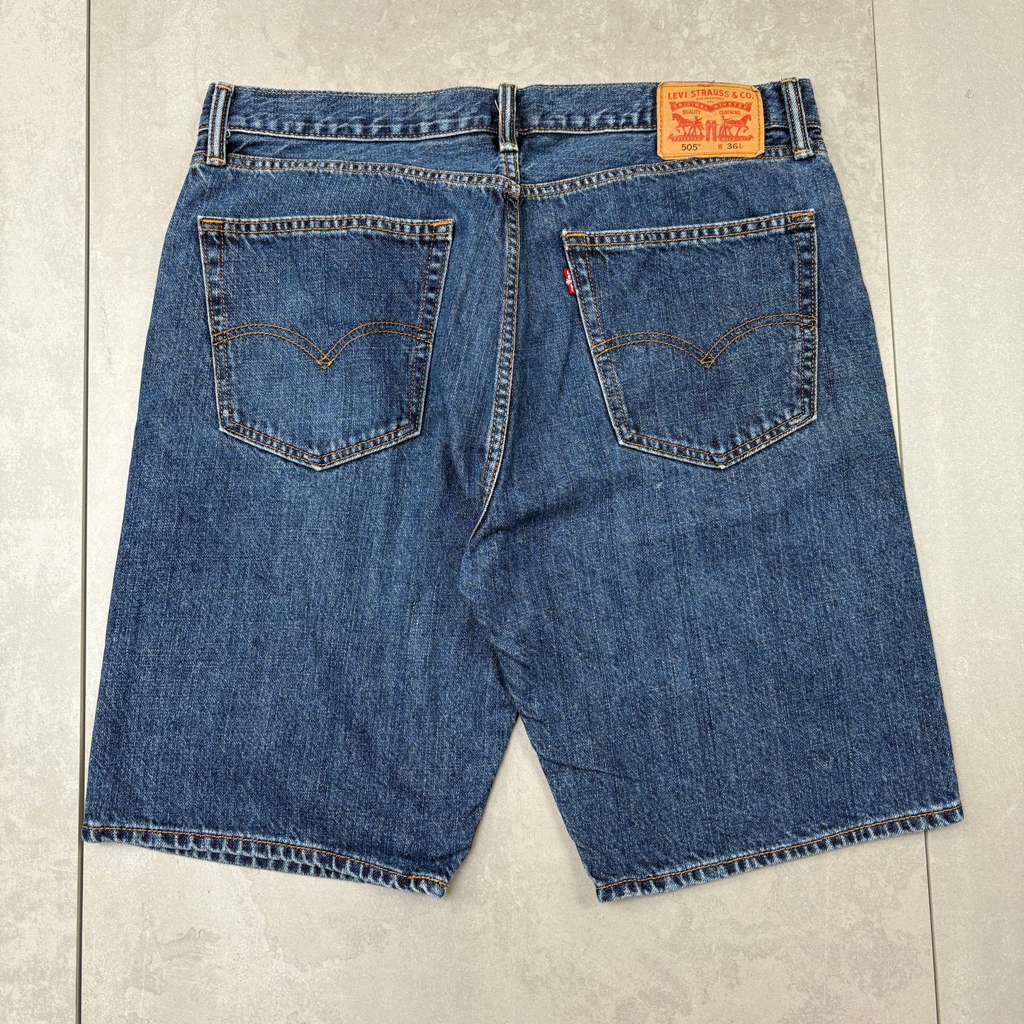 Vintage Levis 505 Blue Baggy Denim Shorts - 36