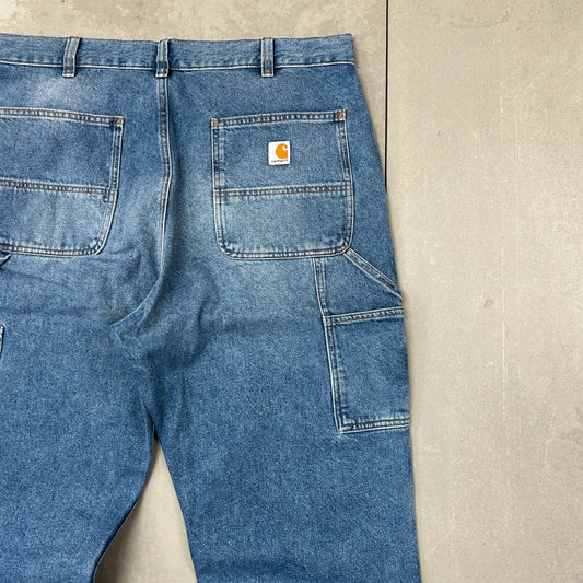 New Carhartt Double Knee Carpenter Baggy Blue Jeans - 38