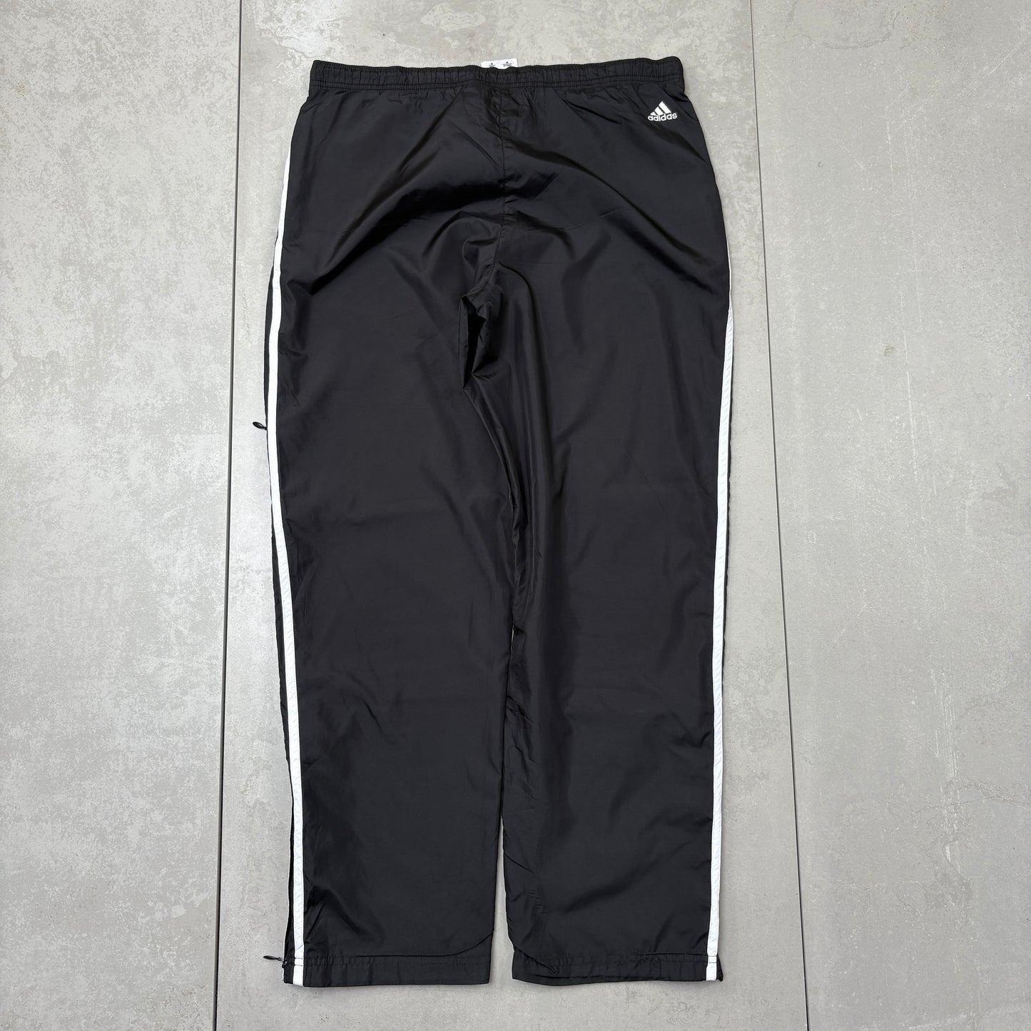 Vintage Adidas Black Baggy Tracksuit Sweatpants Track Pants Bottoms - L