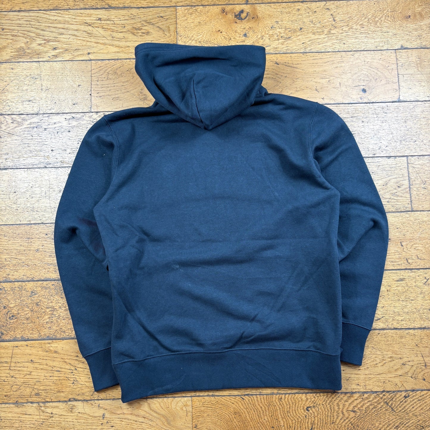 Vintage Champion Navy Spellout Embroidered Hoodie Sweatshirt - M