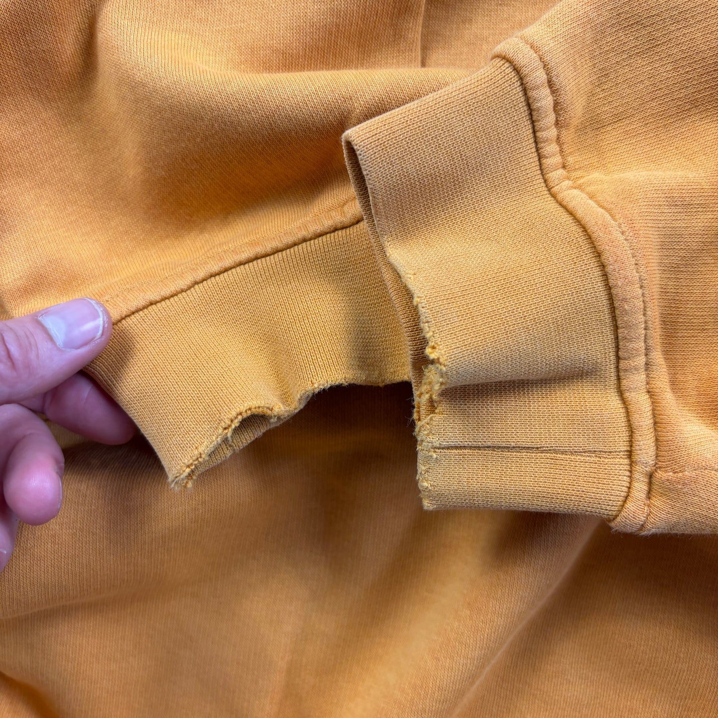 Vintage Nike Athletics Orange Yellow Embroidered Hoodie Sweatshirt - L
