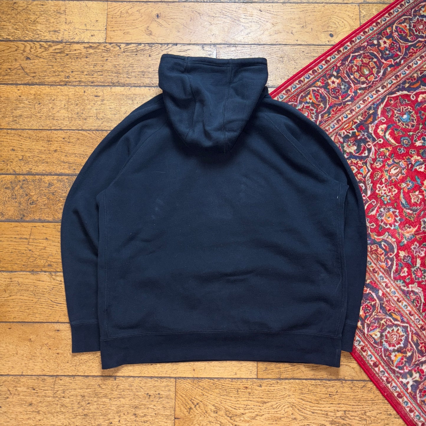 Vintage Nike Air Jordan Black Hoodie Embroidered Sweatshirt - 2XL