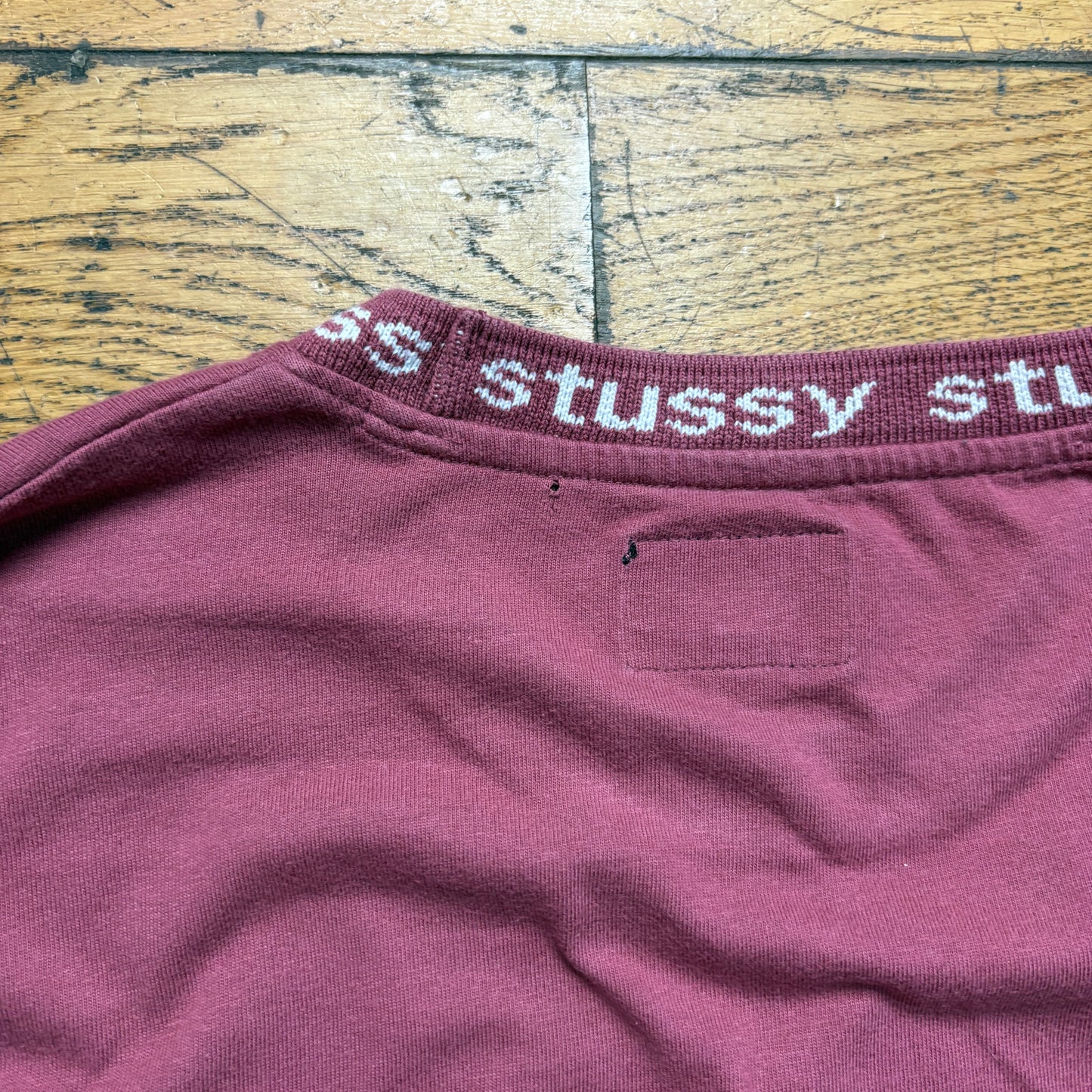 Vintage Stussy Burgundy Pink Long Sleeve T-Shirt - M