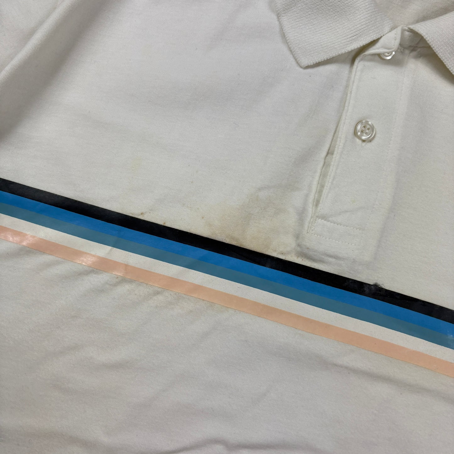 Vintage Sergio Tacchini Embroidered White Polo Shirt - XL