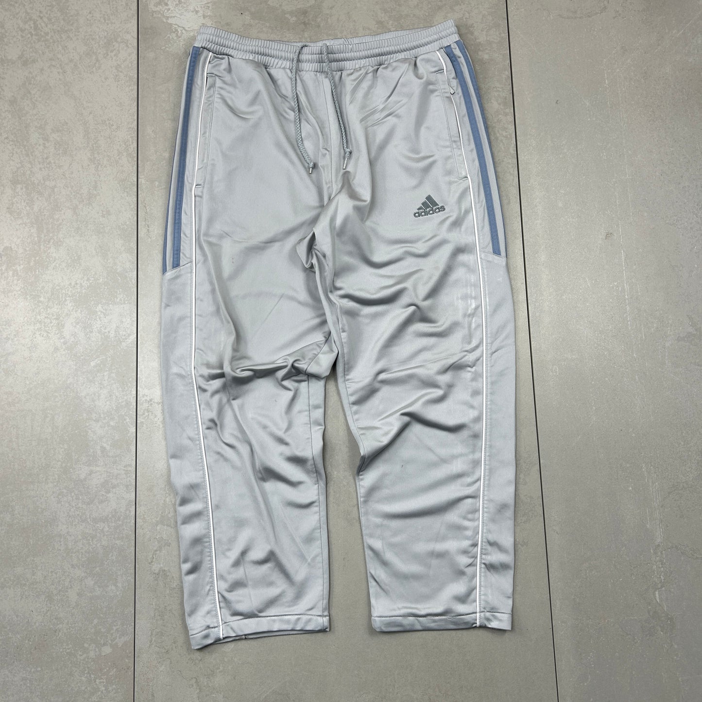 Vintage Adidas Grey Baggy Tracksuit Sweatpants Track Pants Bottoms - L