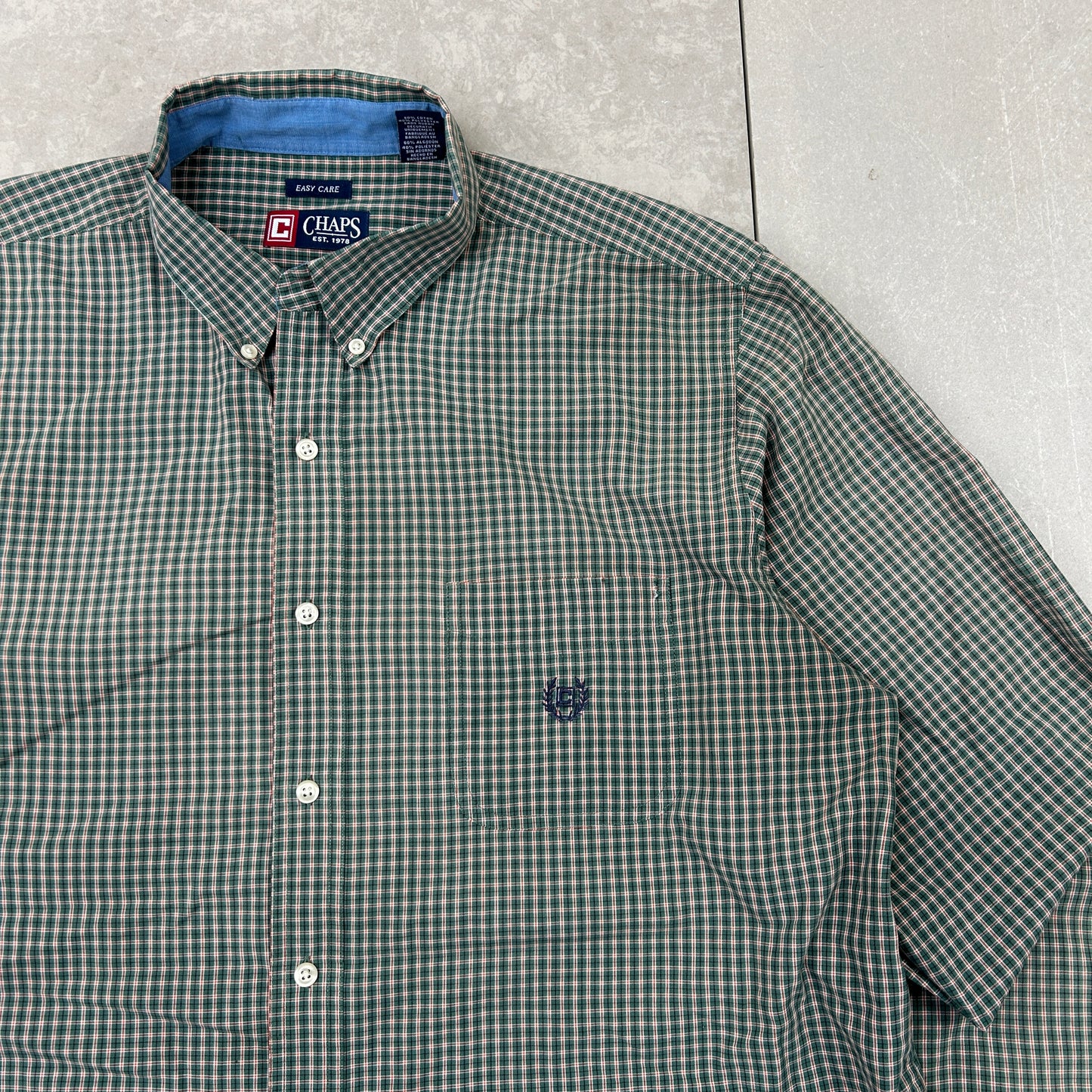 Vintage Chaps Ralph Lauren Embroidered Green Shirt - XXL