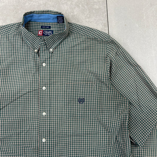 Vintage Chaps Ralph Lauren Embroidered Green Shirt - XXL
