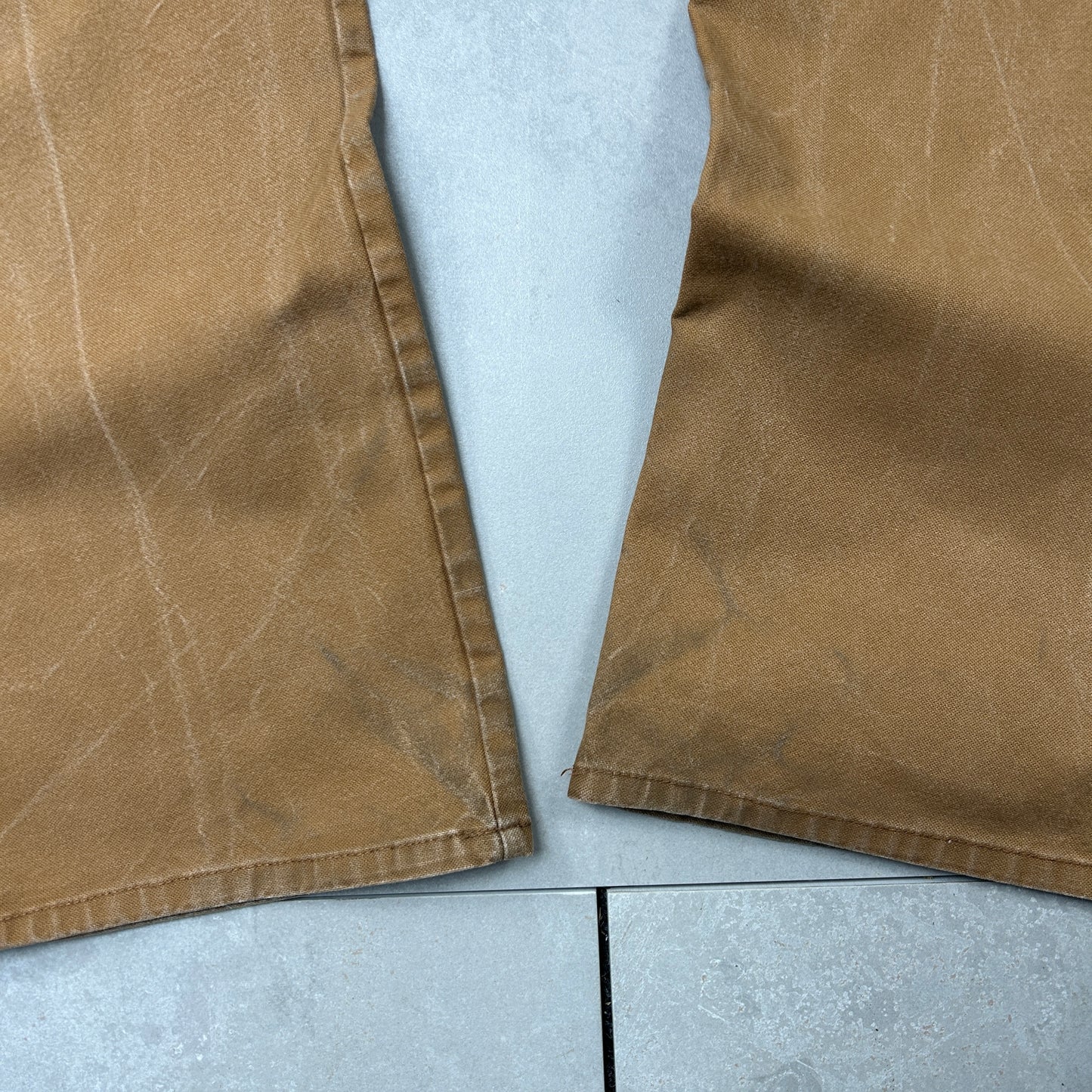Vintage Dickies Workwear Carpenter Baggy Brown Trousers - 42