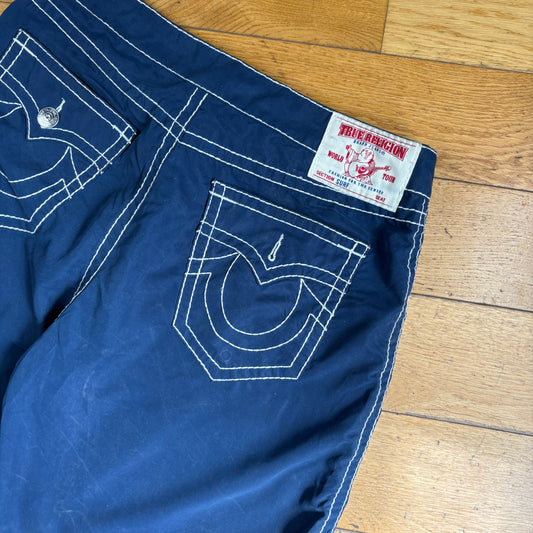 Vintage True Religion Surf Embroidered Y2K Navy Shorts Jorts - 38