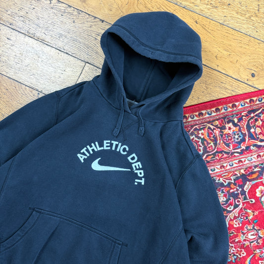 Vintage Nike Athletics Black Embroidered Hoodie Sweatshirt - Size 16/18