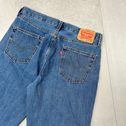 Vintage Levis 550 Baggy Blue Denim Shorts - 33