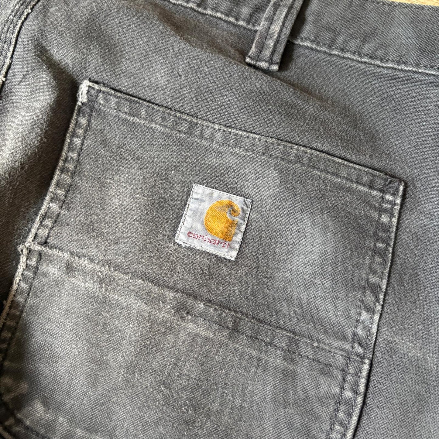 Vintage Carhartt Black Double Knee Workwear Carpenter Baggy Trousers - 34S