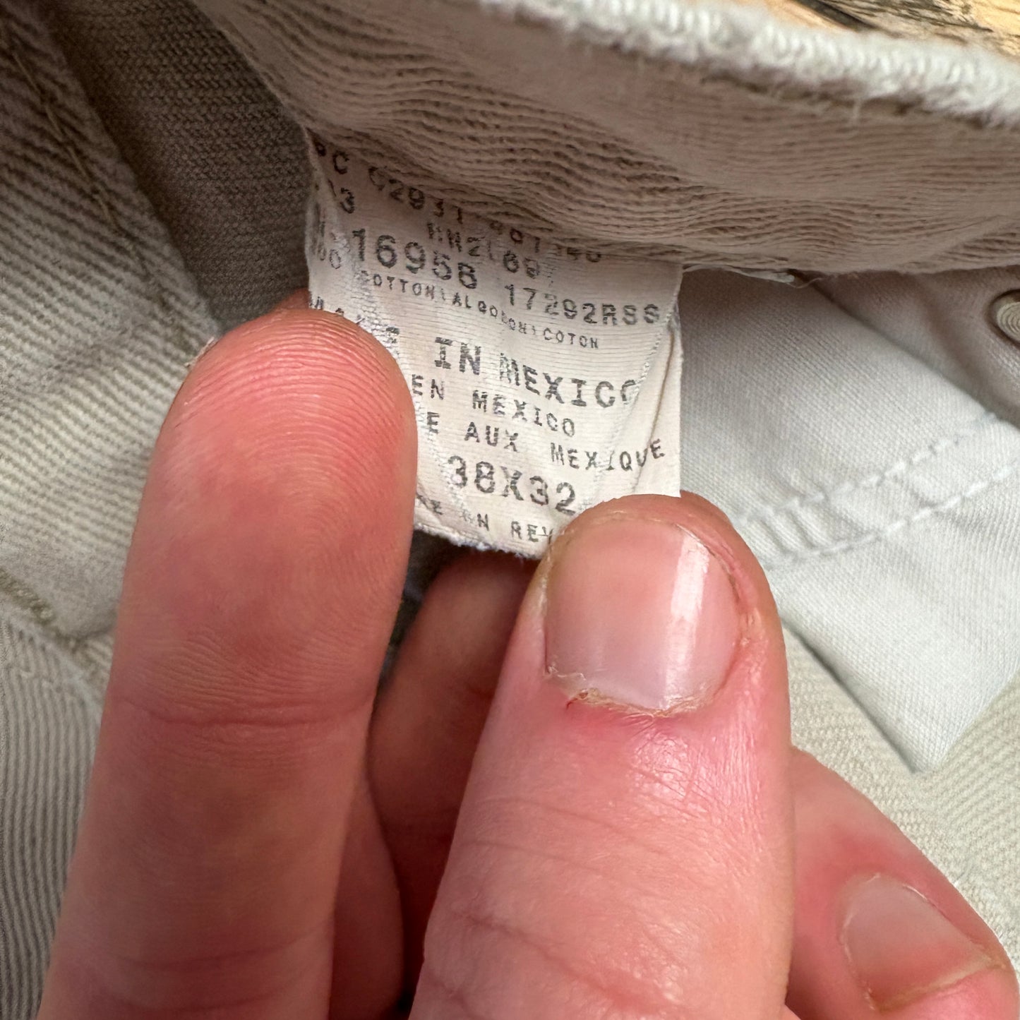 Vintage Dickies Workwear Carpenter Cream Baggy Trousers - 38R