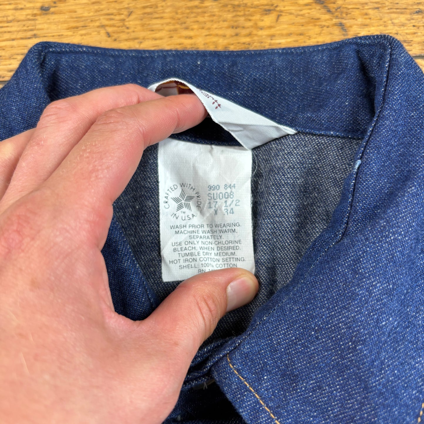 Vintage Carhartt Denim Western Workwear Blue Shirt - XL