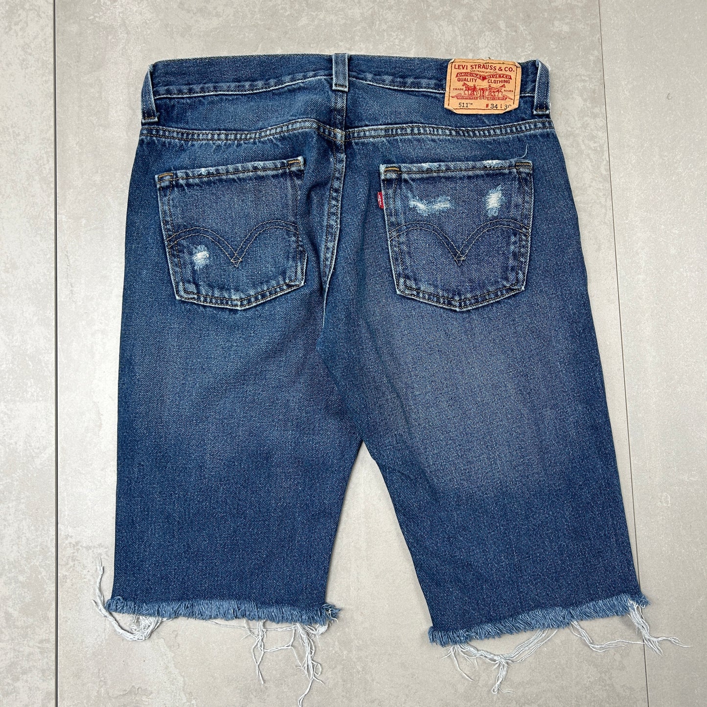 Vintage Levis 511 Slim Blue Denim Shorts - 34