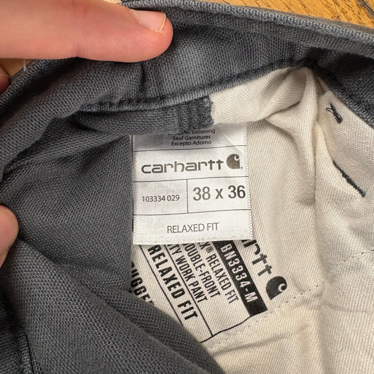 Vintage Carhartt Grey Double Knee Workwear Carpenter Trousers - 38