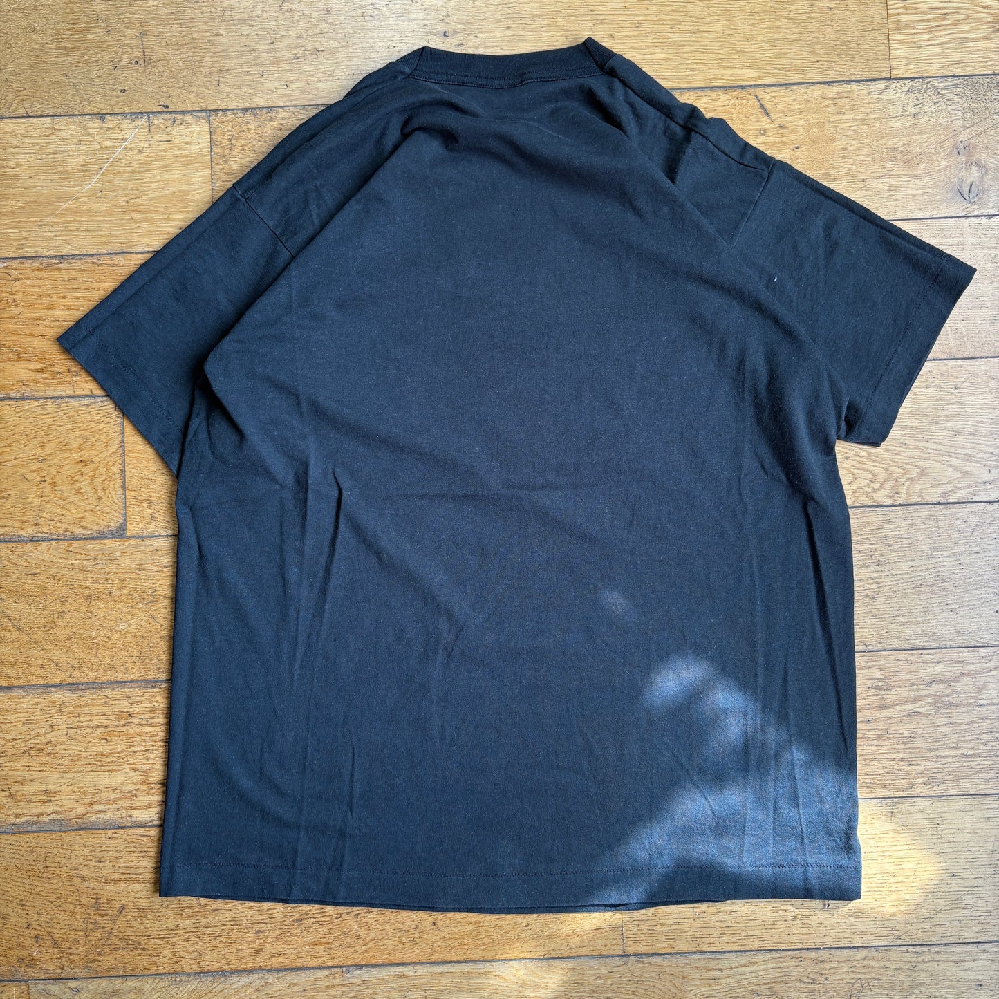 Vintage 1991 Funny Slogan Single Stitch Black Graphic T-Shirt - XL