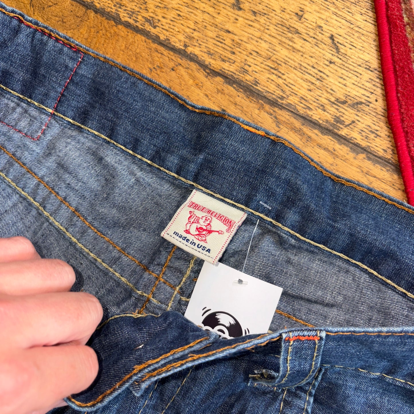 Vintage True Religion Blue Embroidered Y2K Shorts Jorts - 38