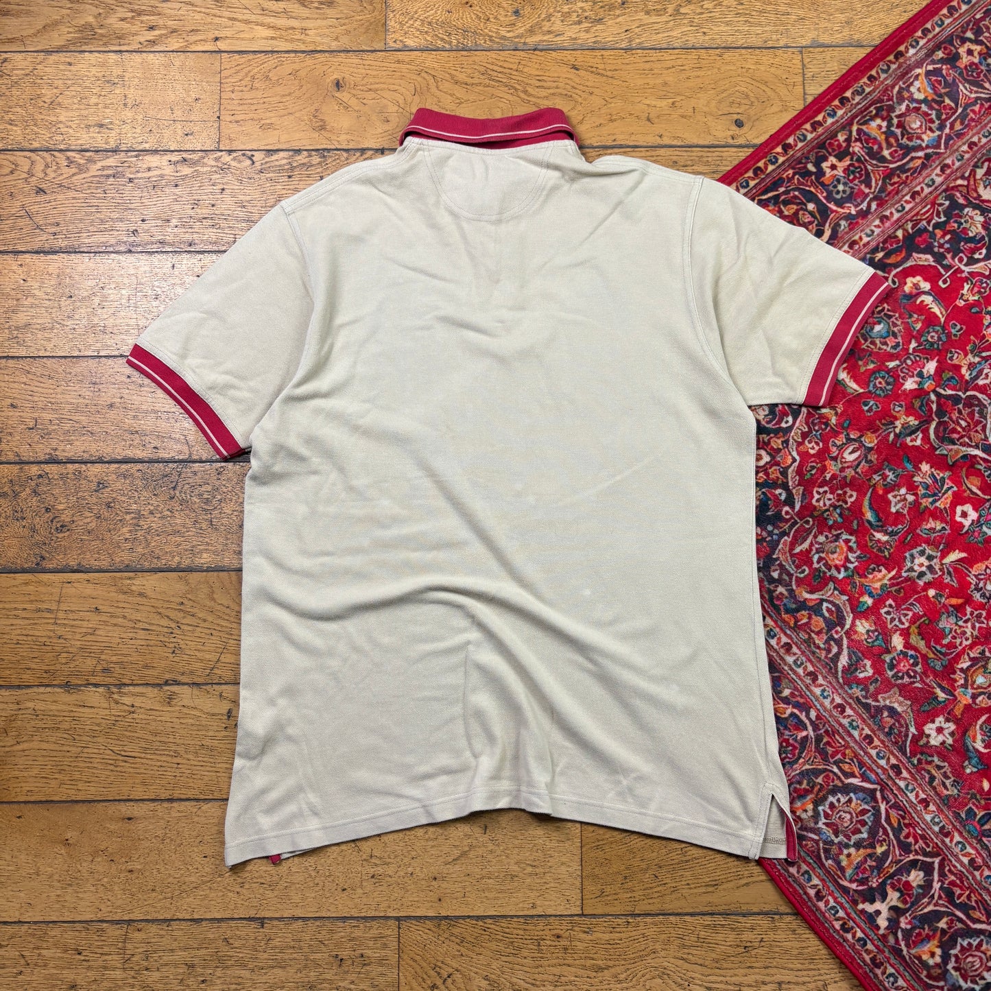 Vintage Avirex Cream Red Embroidered Polo Shirt - XL