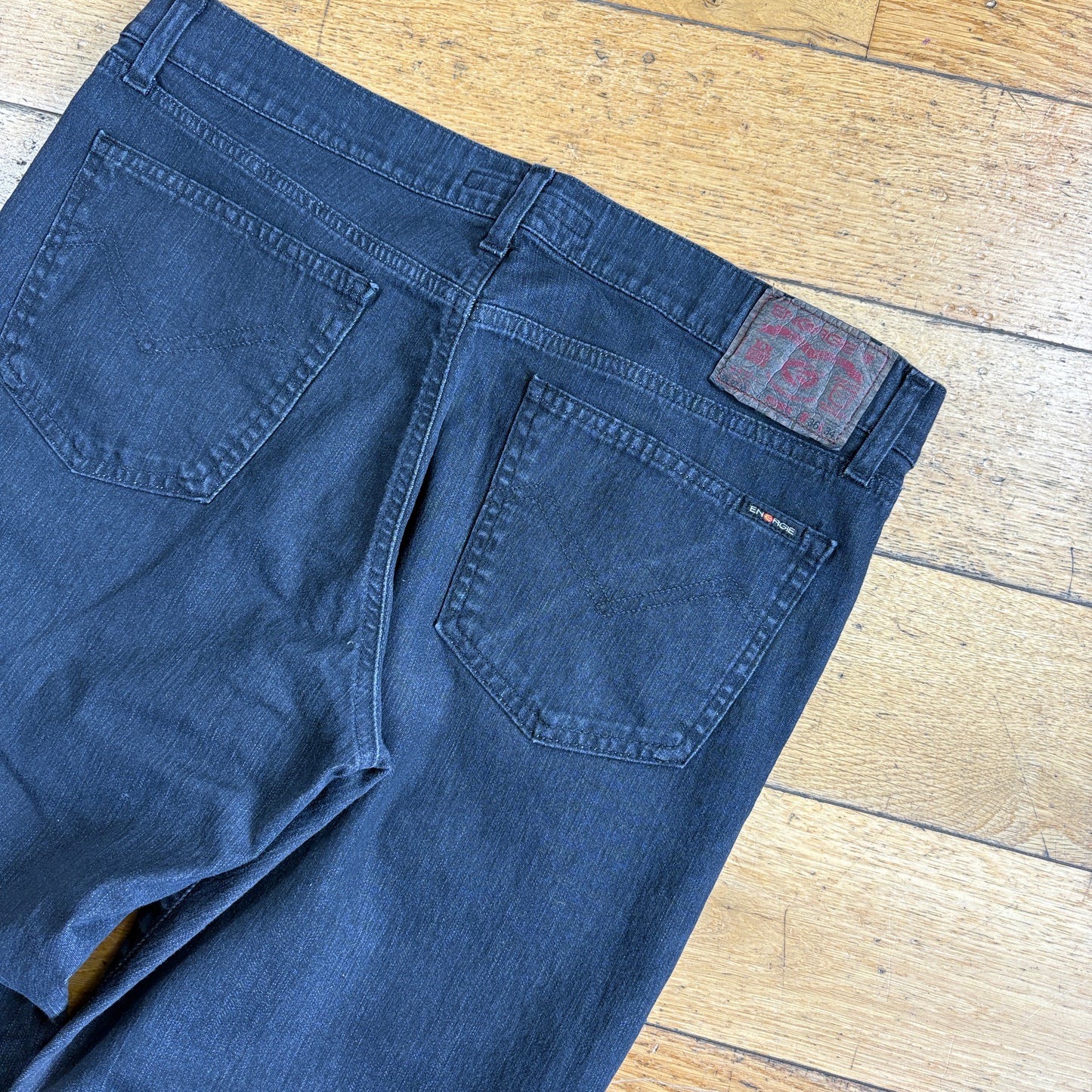 Vintage Energie Skate Baggy Straight Black Jeans - 36