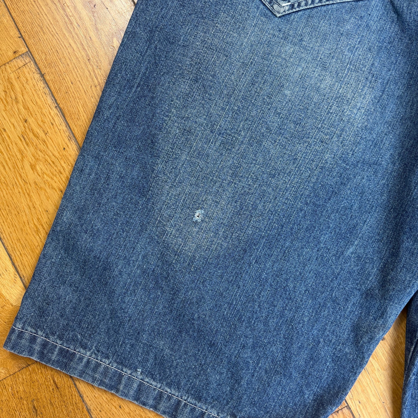 Vintage Red Ape Embroidered Hip Hop Blue Baggy Shorts Jorts - 40